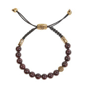 JOHN VARVATOS Brass Garnet Bead Adjustable Bracelet